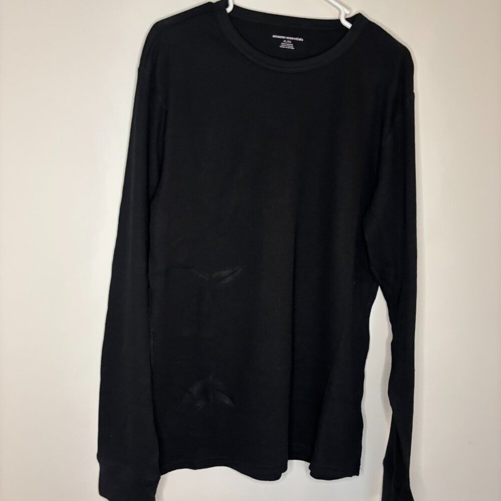 AMAZON Essentials NEW Mens Waffle Knit Thermal XL Black Warm Layer Ski Snow